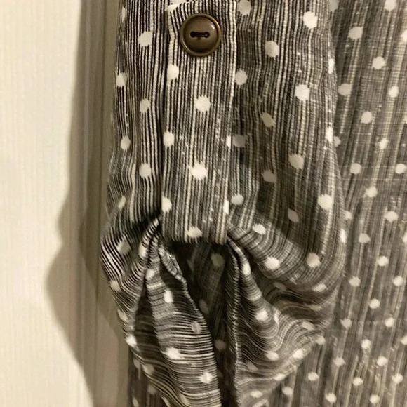 Lush Women’s Lined Mini Dress Grey Polka Dots 3/4 length sleeves Sz. Large - Picture 5 of 9